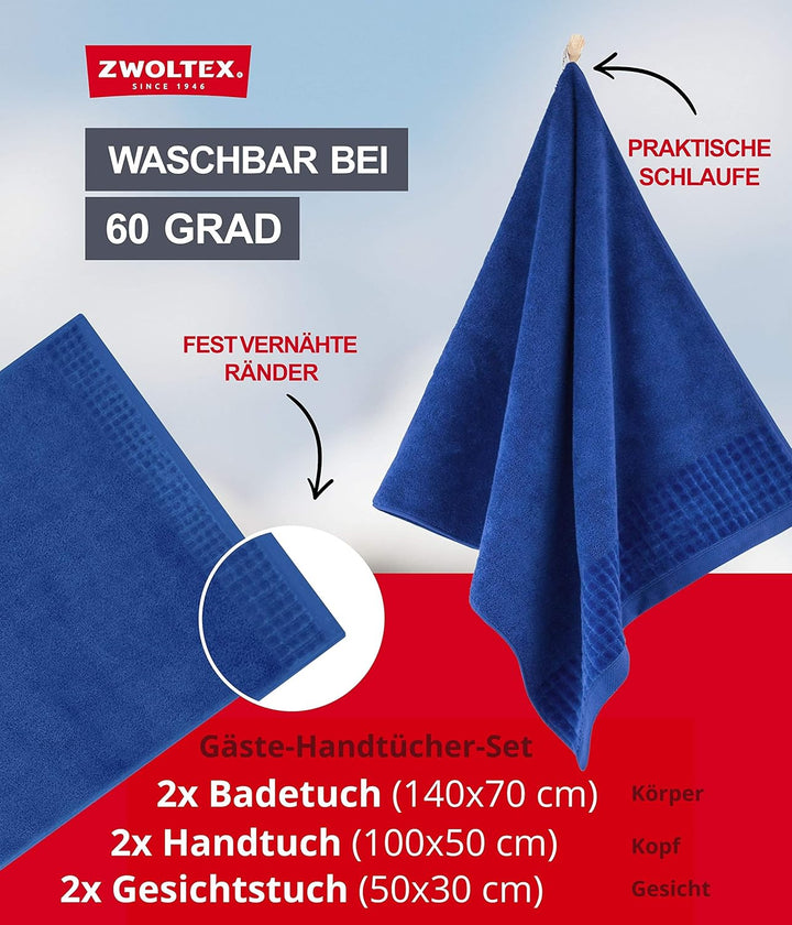 ZWOLTEX Himmlisch weiche Handtücher aus 100% Ägyptischer Baumwolle I Made IN EU I Gästehandtücher Ul
