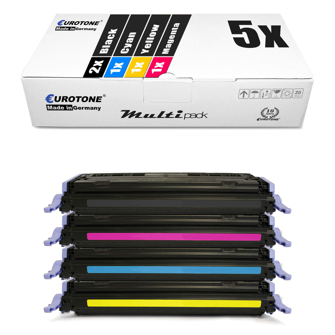 5X Müller Printware kompatibler Toner für HP Laserjet CP 2600 ersetzt Q6000A-03A 124A Set aus 5, Set