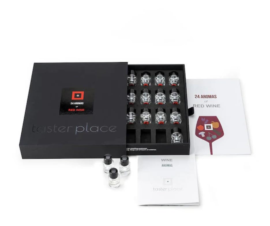 TASTERPLACE 24 Rotwein aromen, Aroma Set, Englisch, für Sommeliers, Tasting Tool