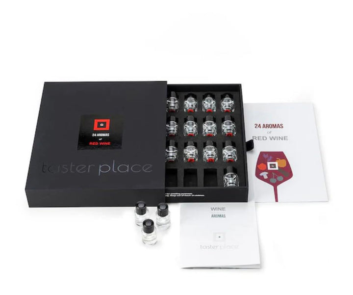 TASTERPLACE 24 Rotwein aromen, Aroma Set, Englisch, für Sommeliers, Tasting Tool