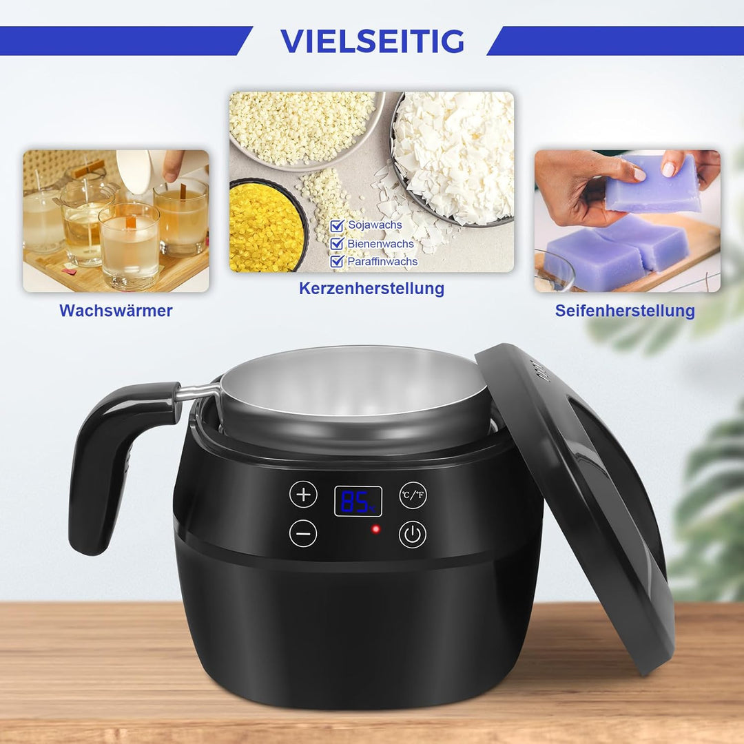 Viviheyday Elektrischer Wachsschmelzer für Kerzenherstellung, Wachsschmelztopf kerzen selber machen
