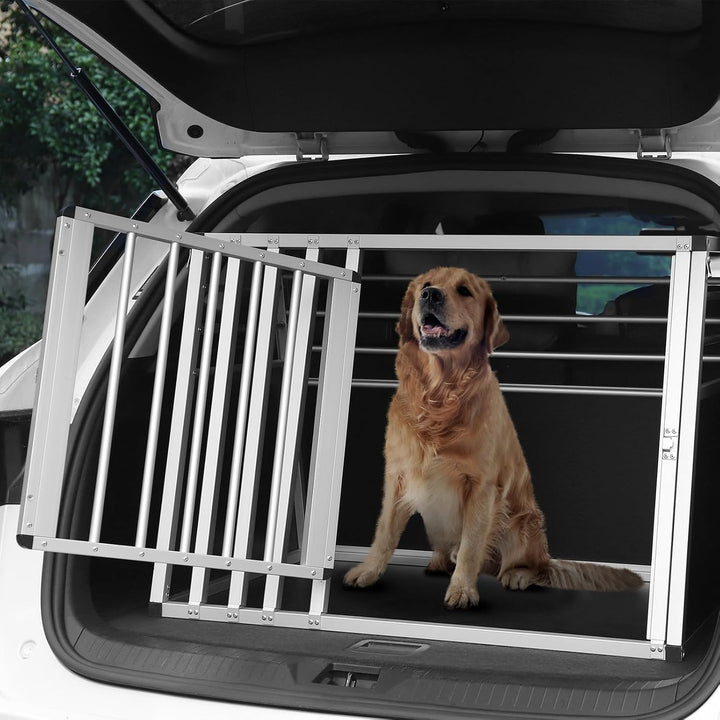 EUGAD Hundetransportbox Alubox Reisebox Autobox für mittlere Hunde Border Collie und Australian Shep