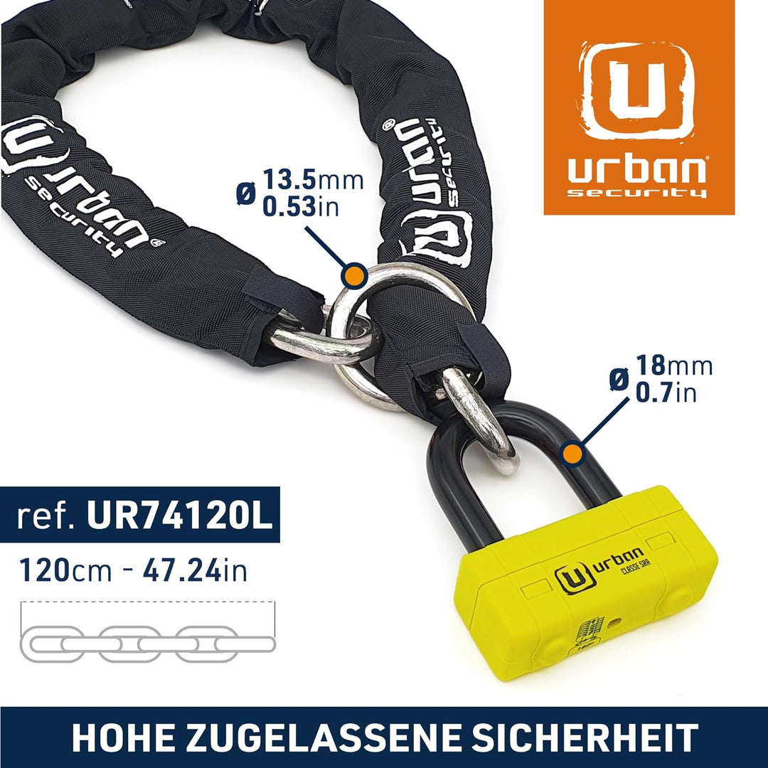 urban UR74120L Motorradschloss Scheibenschloss, Hohe Sicherheit, Diebstahlsicherung Homologiert SRA,
