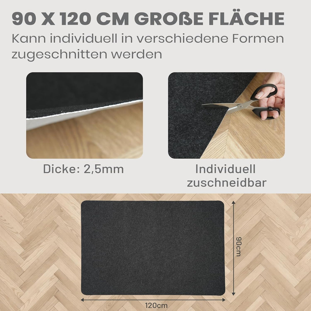 COSYLAND Bodenschutzmatte 90×120 cm, Bürostuhl Unterlage für Hartböden, Kratzfeste Schreibtischstuhl