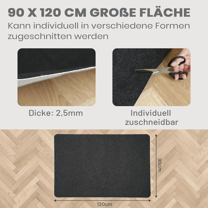 COSYLAND Bodenschutzmatte 90×120 cm, Bürostuhl Unterlage für Hartböden, Kratzfeste Schreibtischstuhl