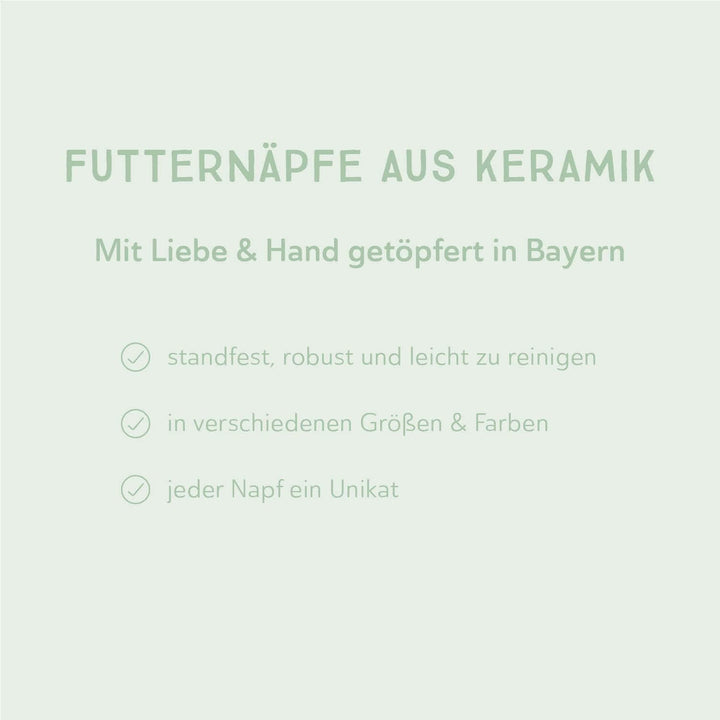 naftie hochwertiger Keramiknapf Blume des Lebens blau - Hunde-Napf &amp; Katzen-Napf aus Keramik - rund