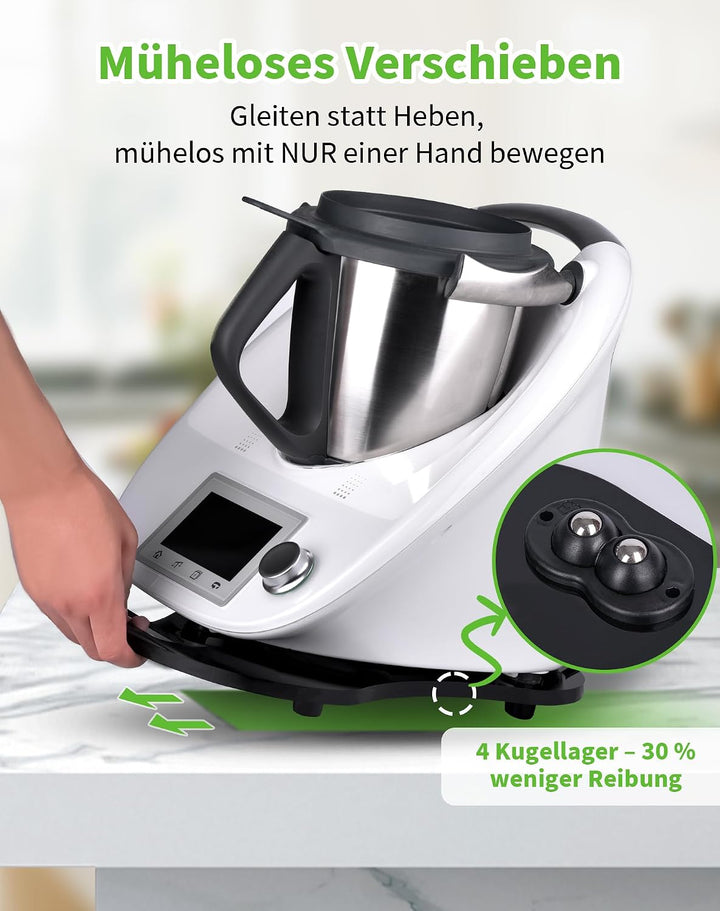 Gleitbrett für Thermomix TM6 TM5, 5mm Rollbrett Thermomix TM6 TM5 mit Rollen und Handgriff, Gleitbre