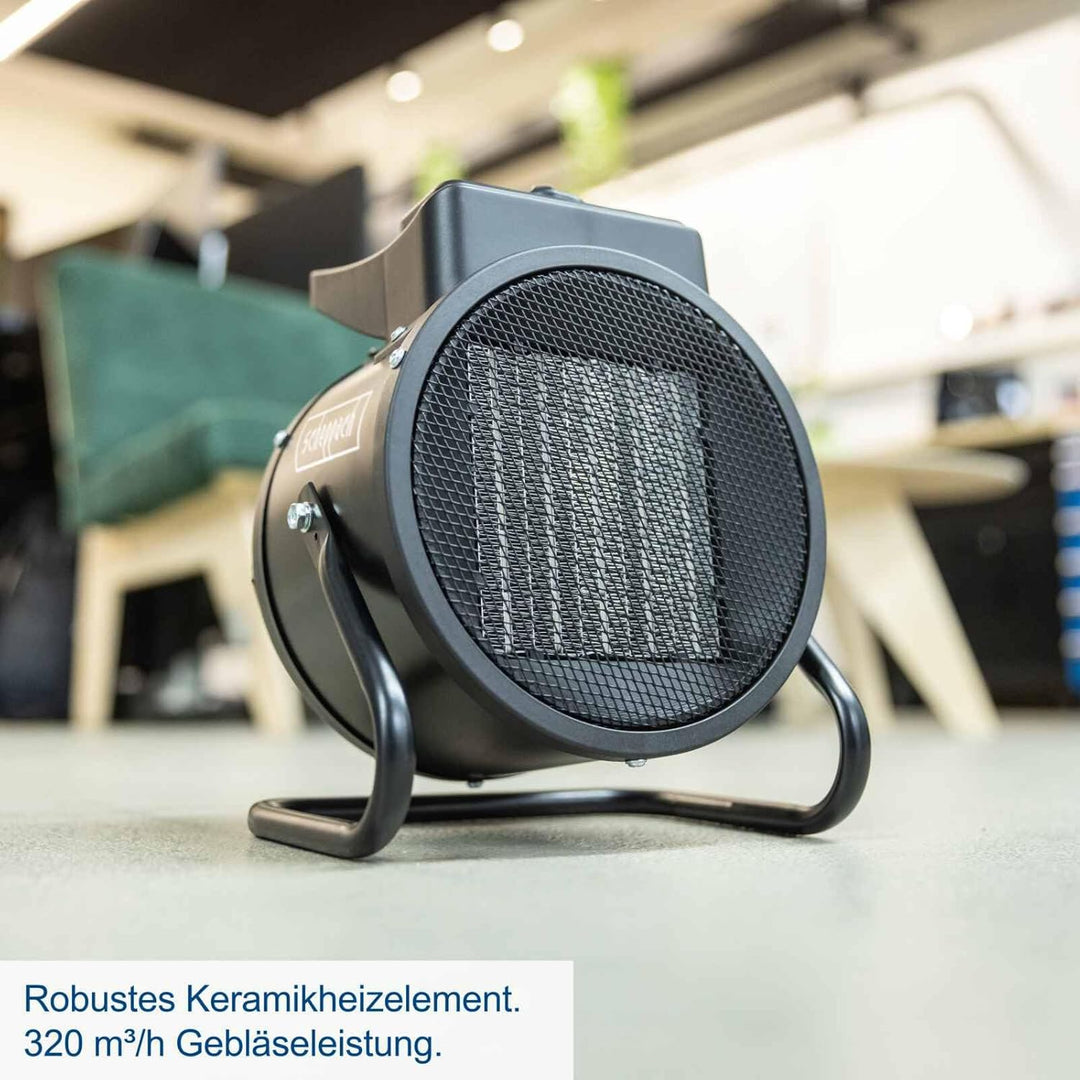 Scheppach EH3000 Elektro Heizlüfter 3000W | Luftmenge 320 m³/h | stufenlose Temperatur von 5–85 °C |