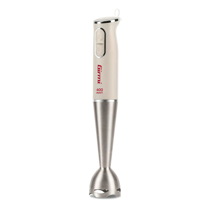 Girmi MX03 Stabmixer, 400 Watt DC, Schaft und Klingen 19 cm Edelstahl, Kreideweiss, Kreideweiß