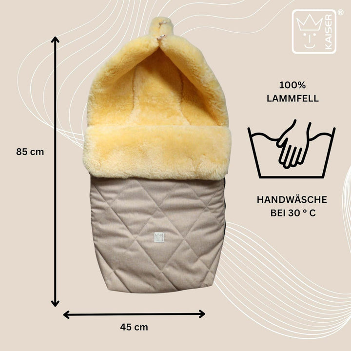 Kaiser Coosy Lammfell Kinderwagen Fusssack, 85 x 45 cm, Universal Passform (ginger), ginger
