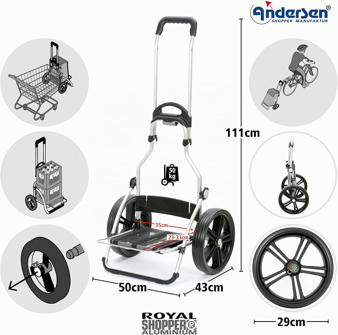 ANDERSEN Einkaufstrolley - Royal Shopper Ortlieb gelb 49 L Handwagen, wasserdicht, wetterfest, Alumi