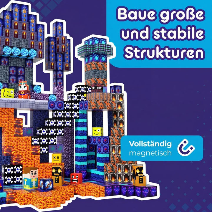 Magnetische Bausteine 100 Teile (2 cm) – Magnetic Cubes Magnetwürfel Set – Magnetisches Bauspielzeug