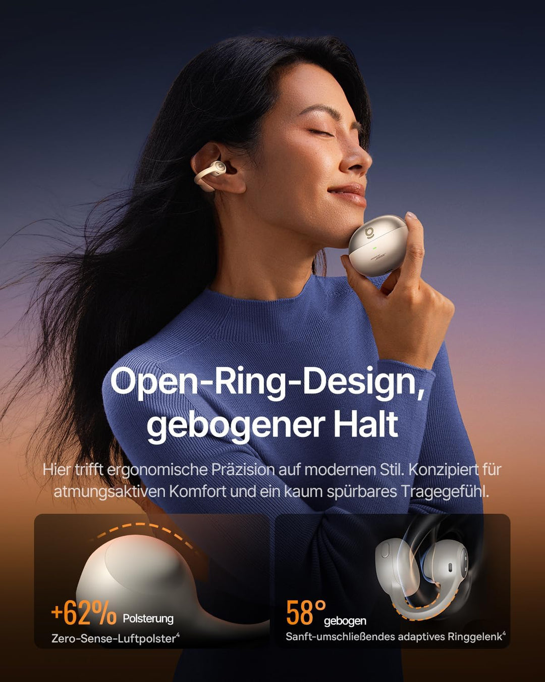 Baseus Inspire XC1 Open-Ear Kopfhörer, Sound by Bose, Cloud-Komfort Open Earbuds mit Dolby Audio | H