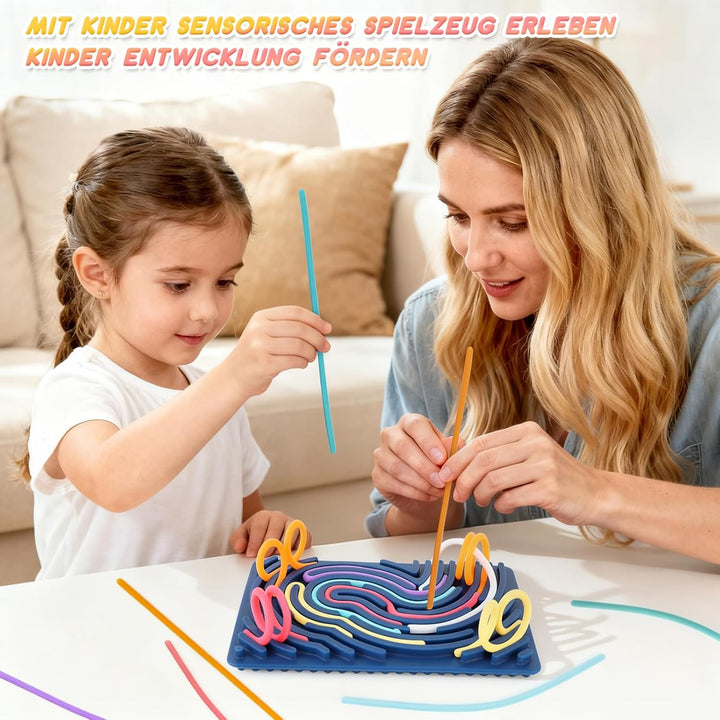 ddLUCK Sensorik Spielzeug Activity Board, Silikon Sensory Toys Fidget Spiel Zur Autismus, Stress, AD