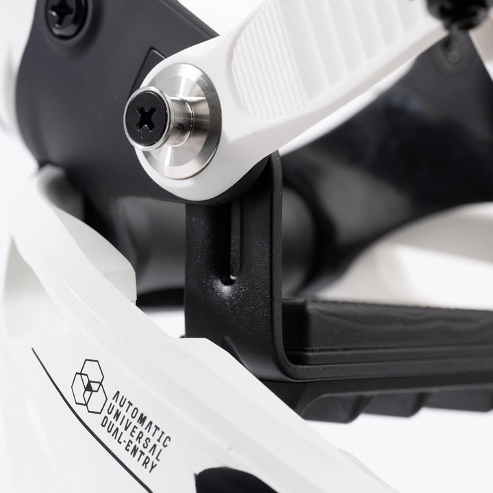 Nidecker Unisex-Erwachsene Supermatic Snowboard-Bindungen, Weiss/opulenter Garten, XL (11-15)