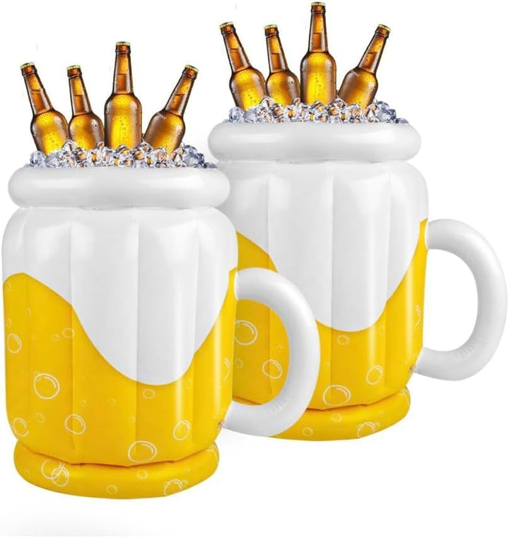 2 Pack Grosser aufblasbarer Kühler,aufblasbare Bierkrug kühler,Drink Floatie und oktoberfest Partyzu