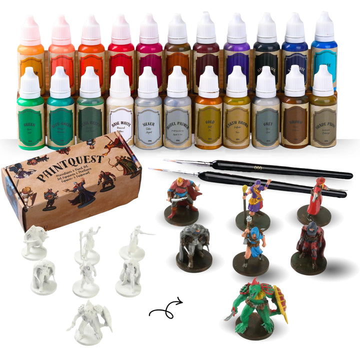 Acryl Miniature Farben Starter Set-22 Paint:Metallic Gold&Silber Primer&Shade 7 NPC Miniature-Tablet