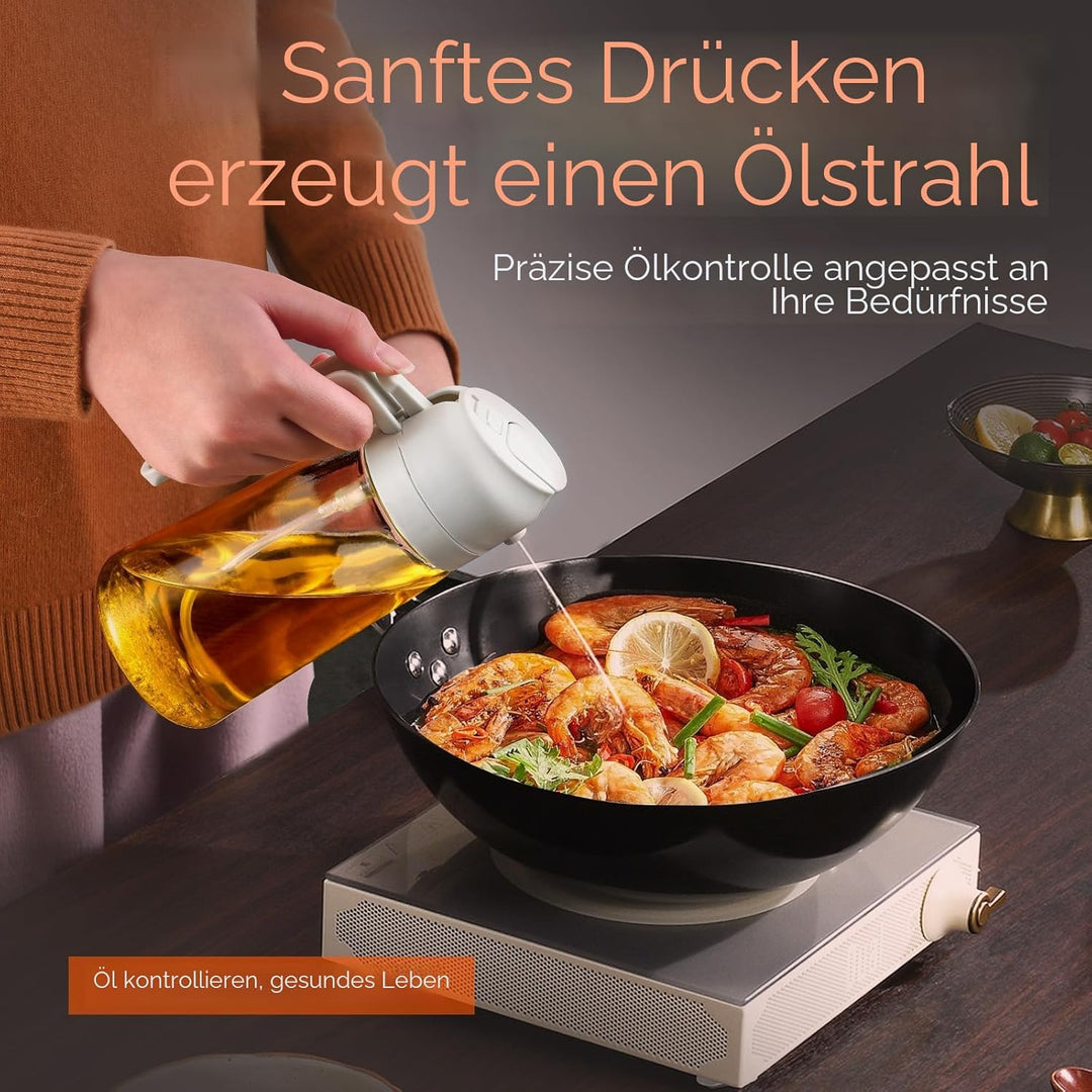 YARRAMATE 2 Stück 2 In 1 Sprühgerät für Speiseöl, 470 Ml Sprühflasche, Lebensmittelecht, Speiseölspr