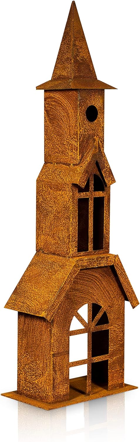 Blümelhuber Kathedrale Deko Skulptur für Garten, Terrasse oder Balkon - Metall Edelrost Garten Deko
