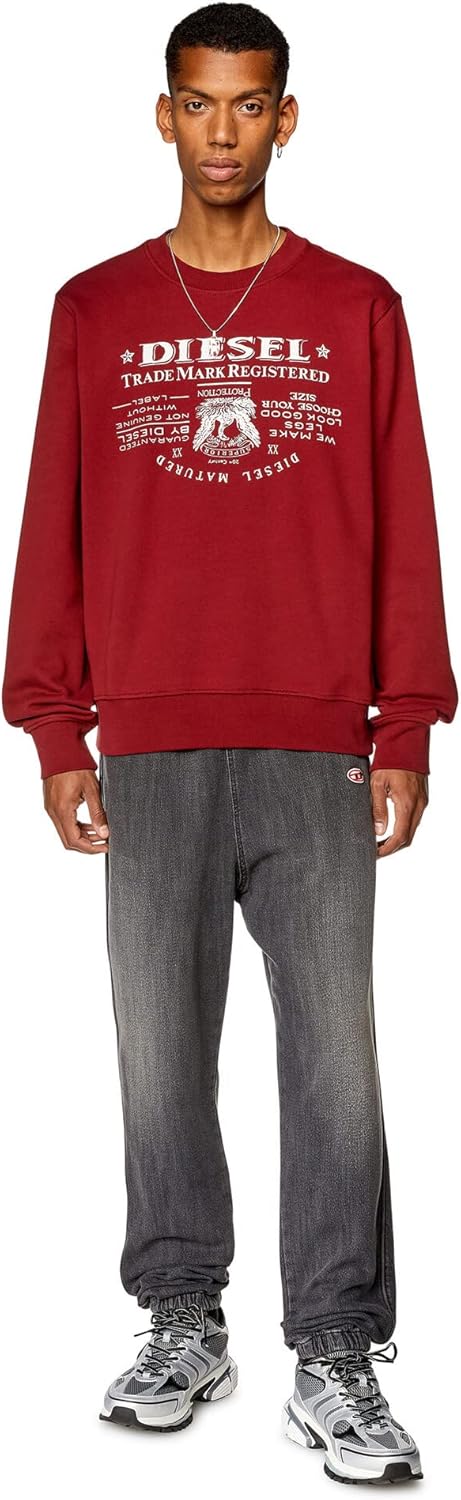 Diesel Herren Sweatshirt mit Rundhalsausschnitt M 40y-0jfav, M 40y-0jfav