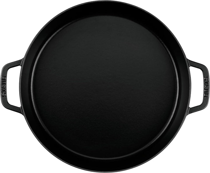 STAUB Bratpfanne, Paellapfanne mit 2 Griffen, 34 cm, Gusseisen, für alle Herdarten, Induktion und Ba