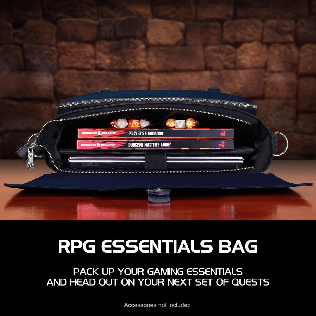 ENHANCE Player's Essentials DnD-Tasche, Sammleredition - Umhängetasche aus Drachenhaut für 2–4 Büche