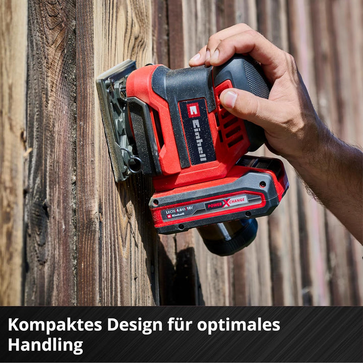 Einhell Akku-Faustschleifer TE-OS 18/113 3X Li-Solo Power X-Change (18 V, Schwingschleifer, 3x wechs