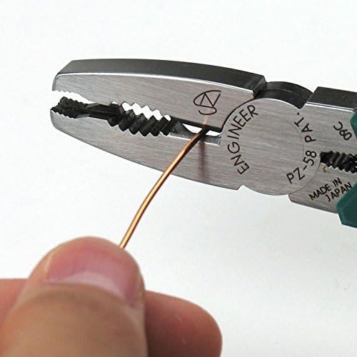 Kombizange mit vertikalen Rillen zum schnellen Lösen beschädigter Schrauben (Grüne Griffe). Japanisc