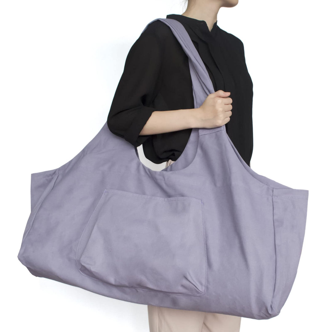 Yogatasche Grosse Yogamattentasche, Canvas-Yogamatten-Einkaufstasche mit Innentasche mit Reissversch