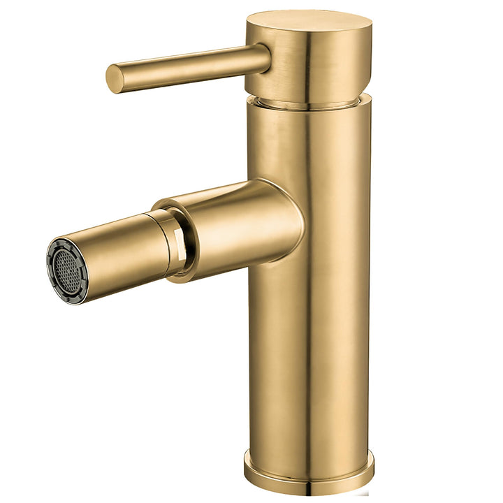 VALAZ Bidet Armatur Gold Gebürstet PVD-Schutz | Einhebelmischer Waschbecken, Warm und Kaltwassermisc