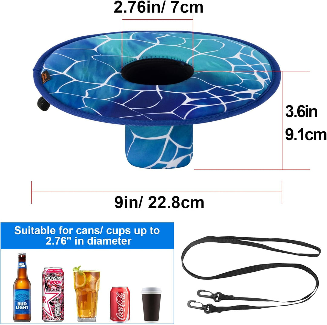 2 Stück Getränkehalter Pool Schwimmend Neoprene Schwimmender Pool Tablett Getränke Kühler Bierhalter