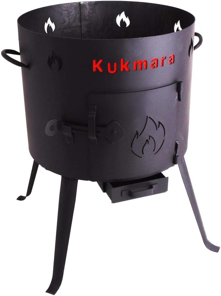 rukauf. Set Utschak, 36 cm + 8 Liter Kasan Kazan aus ALU + Schaumlöffel/Feldküche Gulasch-Kessel Feu