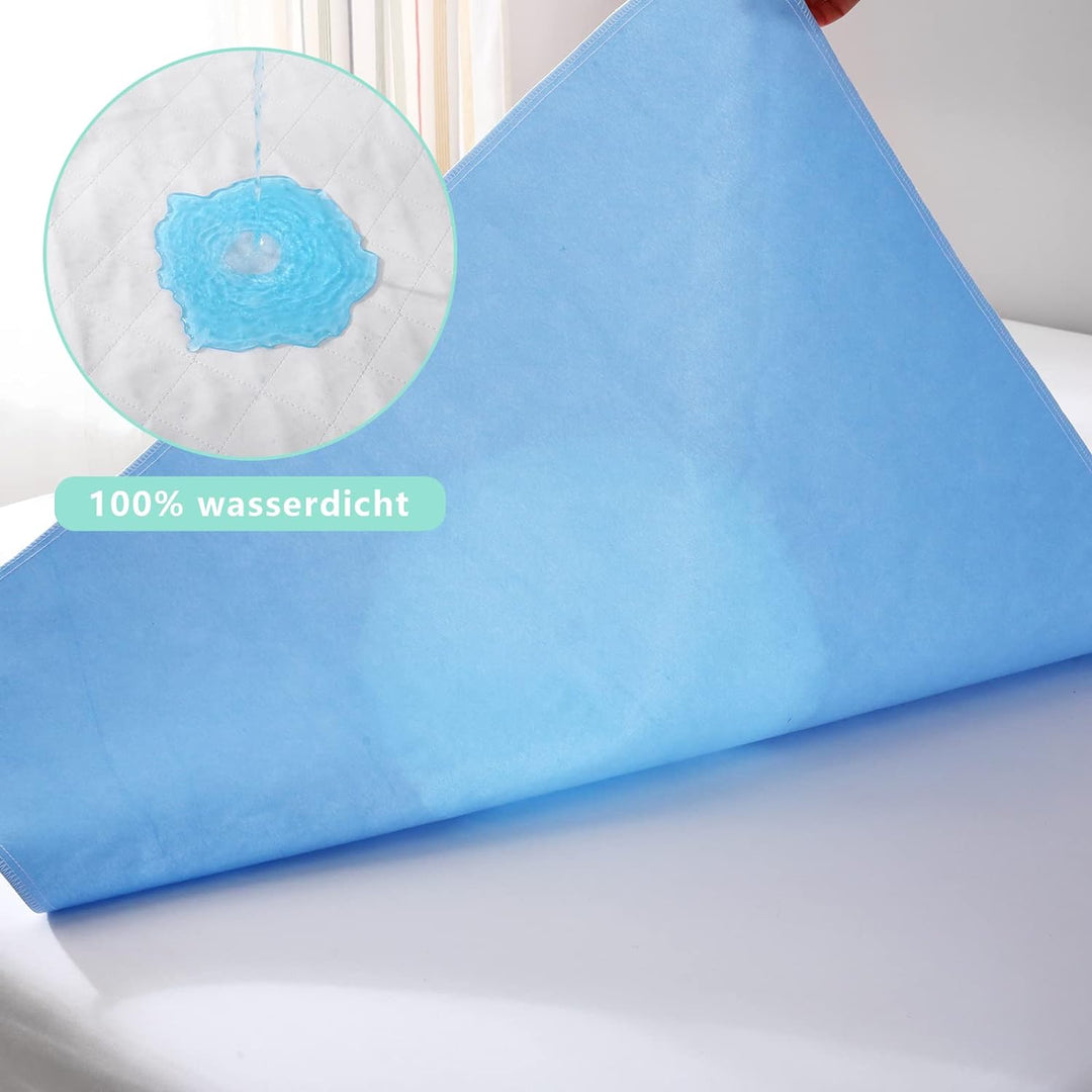 Aimtton 2 Stück Inkontinenzunterlage Waschbar 70 × 90 cm Saugvlies Matratzenauflage wasserdicht und
