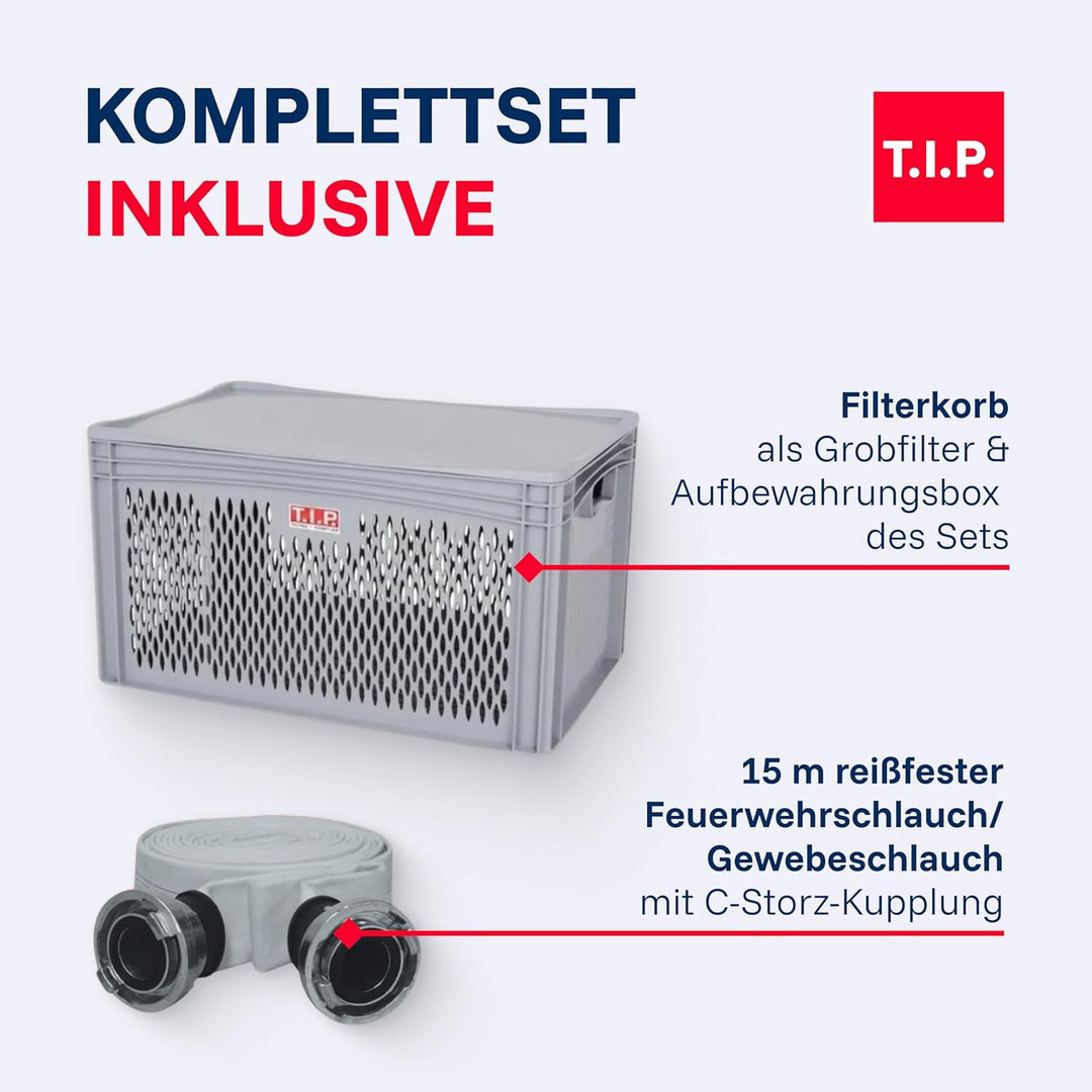 T.I.P. Anti Flut Kit (20.000l/h Fördermenge, 1mm Flachabsaugend mit Duo-Ring, Schutz vor Überschwemm