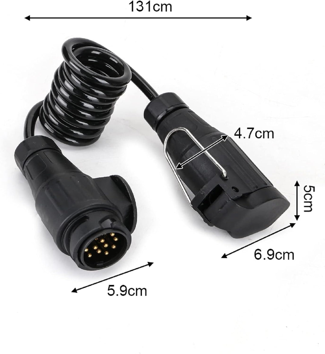ColdShine 13-adriges Spiralkabel Anhängerkabel 1M Wohnmobil-Steckeradapter für Nutzfahrzeuge Auflieg