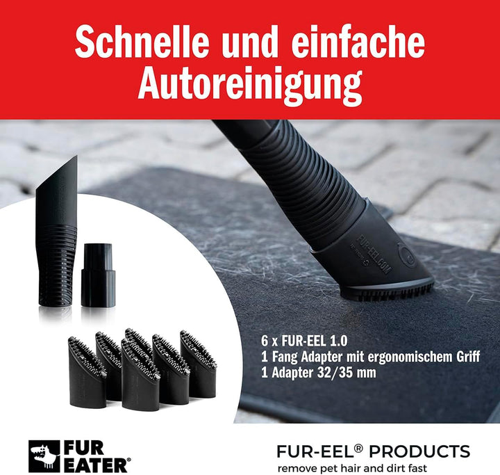 Tierhaar Staubsaugeraufsatz fürs Auto, V1.0 Set mit 2 austauschbaren Gummi Bürstenköpfen, verstopfun