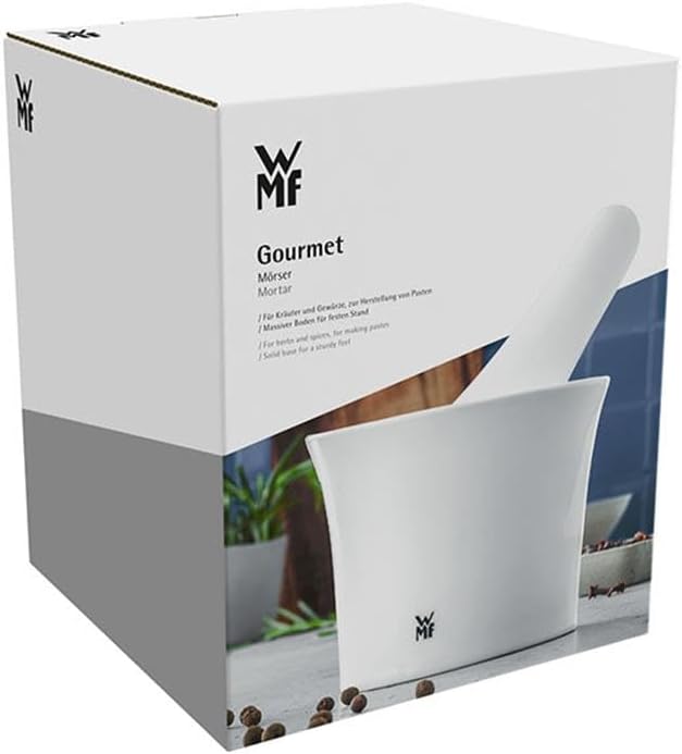 WMF Gourmet Mörser mit Stössel 12 cm, Gewürzmörser klein, Porzellan, spülmaschinengeeignet