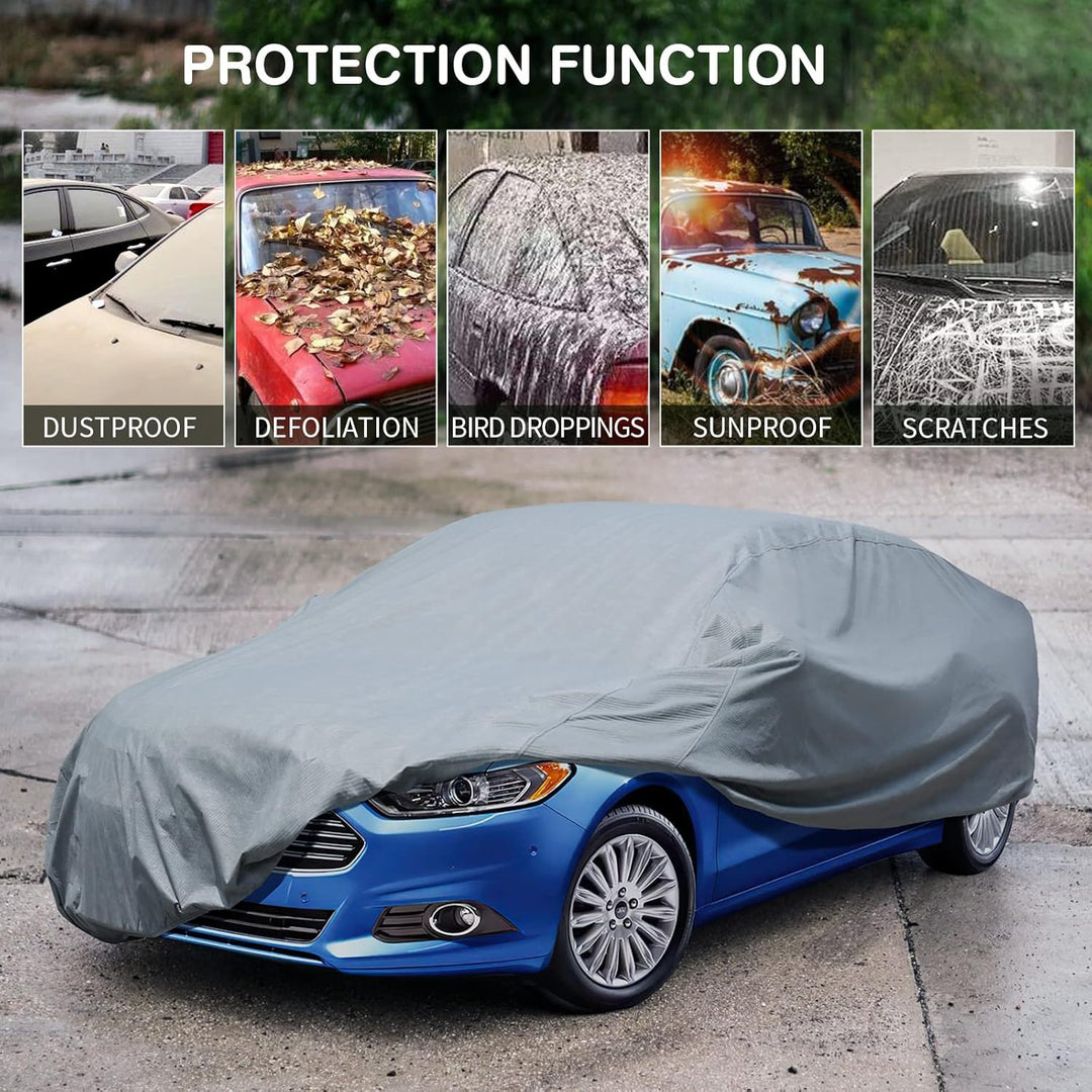Leader Accessories 4-lagige atmungsaktive Vollgarage Autoplane leichte Ganzgarage Autoabdeckung für