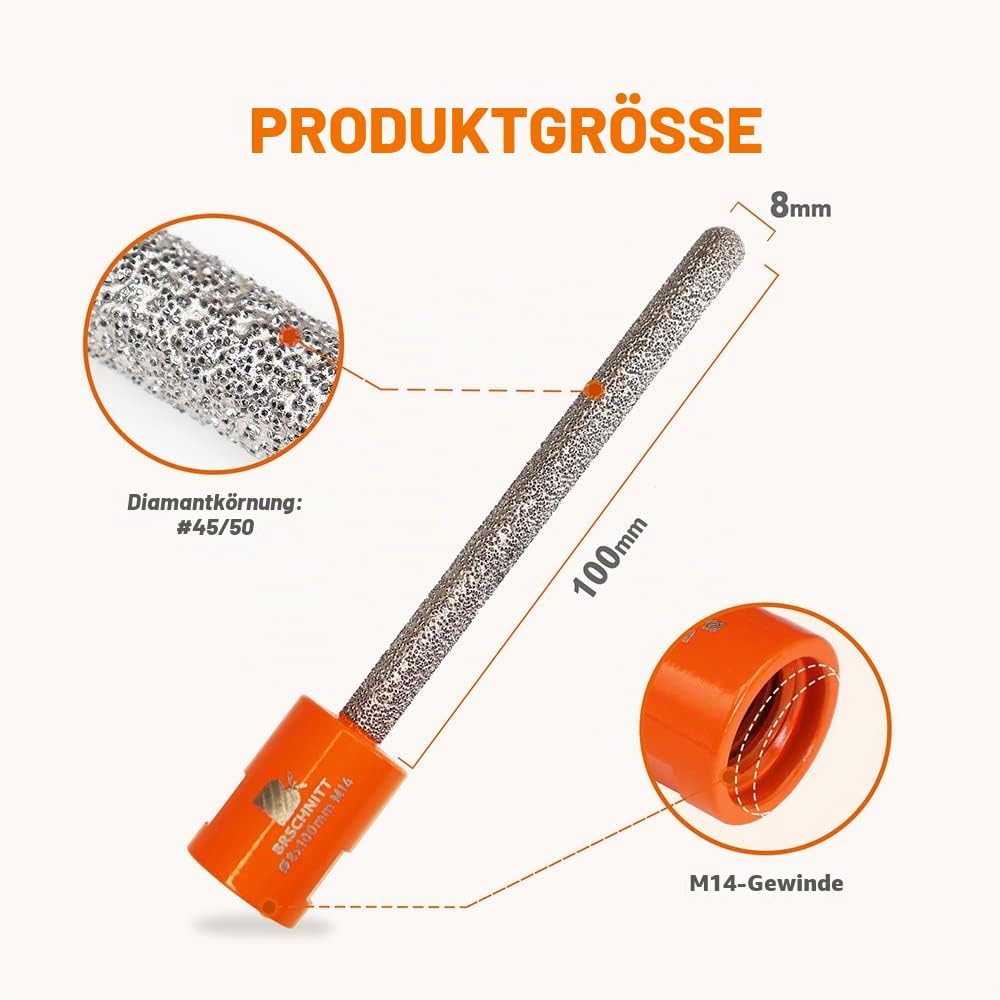 Diamant Fugenfräser 8mmX100mm- für Winkelschleifer zum Reinigen und Entfernen von Mörtel Zementstift