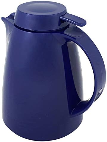 Helios Servitherm Thermoskanne Dunkelblau 0,3L – 6h Heiss - Hält Getränke heiss & kalt – Einhandbedi