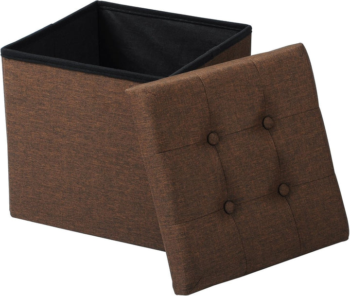 WOLTU SH06br-2 2er Set Sitzhocker mit Stauraum Sitzwürfel Sitzbank Faltbar Truhen Aufbewahrungsbox,