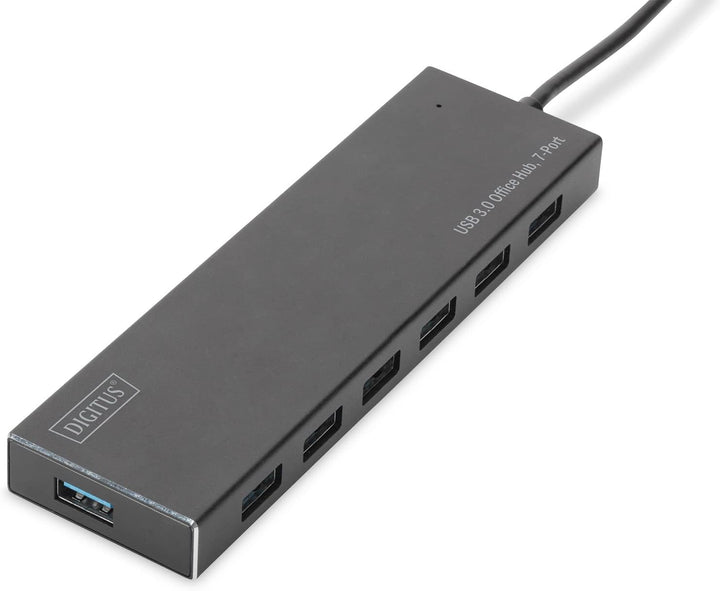 DIGITUS USB-Hub - 7 Ports - Super-Speed USB 3.0 - 5 GBit/s - Plug&Play - Aluminium-Gehäuse - Schwarz