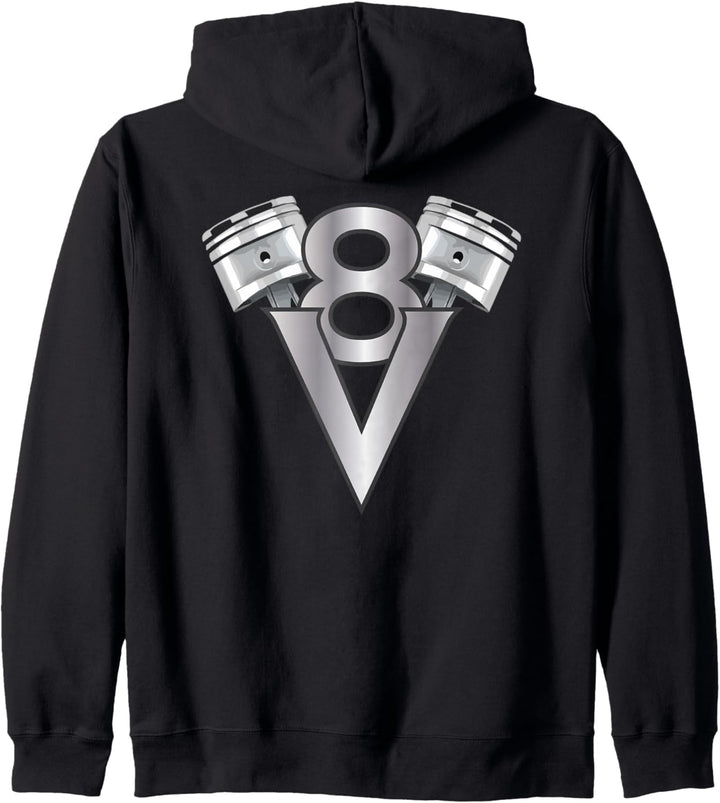 V8 Zylinder Motor Motiv Design für Tuning und Autofans Kapuzenjacke