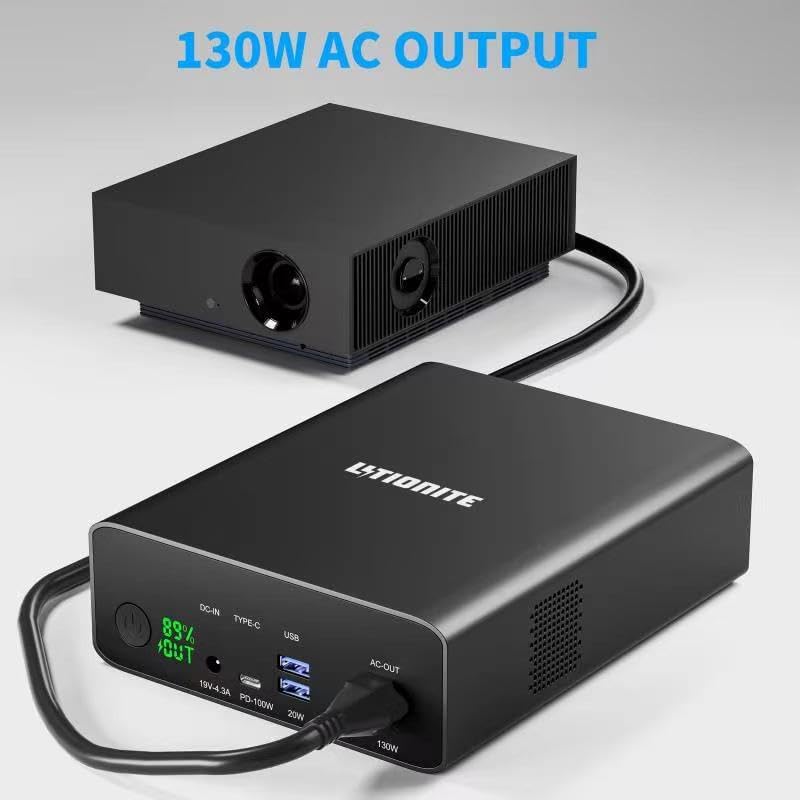 LITIONITE Dragon 130W / 80.000mAh Powerbank Mini-Generator Tragbarer Akku mit led-anzeige - 1x AC St
