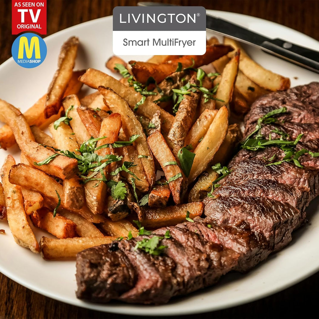 Livington Smart MultiFryer 5L - Heissluftfritteuse mit 6 Programmen - Air Fryer zum Frittieren, Back