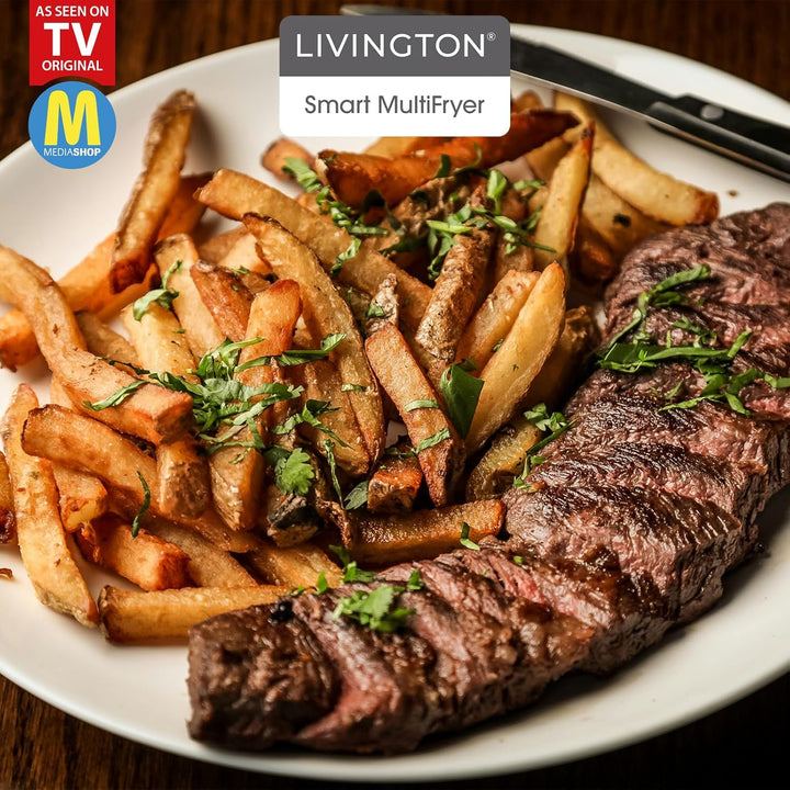 Livington Smart MultiFryer 5L - Heissluftfritteuse mit 6 Programmen - Air Fryer zum Frittieren, Back