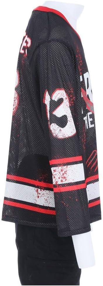 Smiffys 81017 Friday the 13th, Hockey-Top, Herren, Schwarz & Weiss Medium (Chest 38-40), Medium (Che