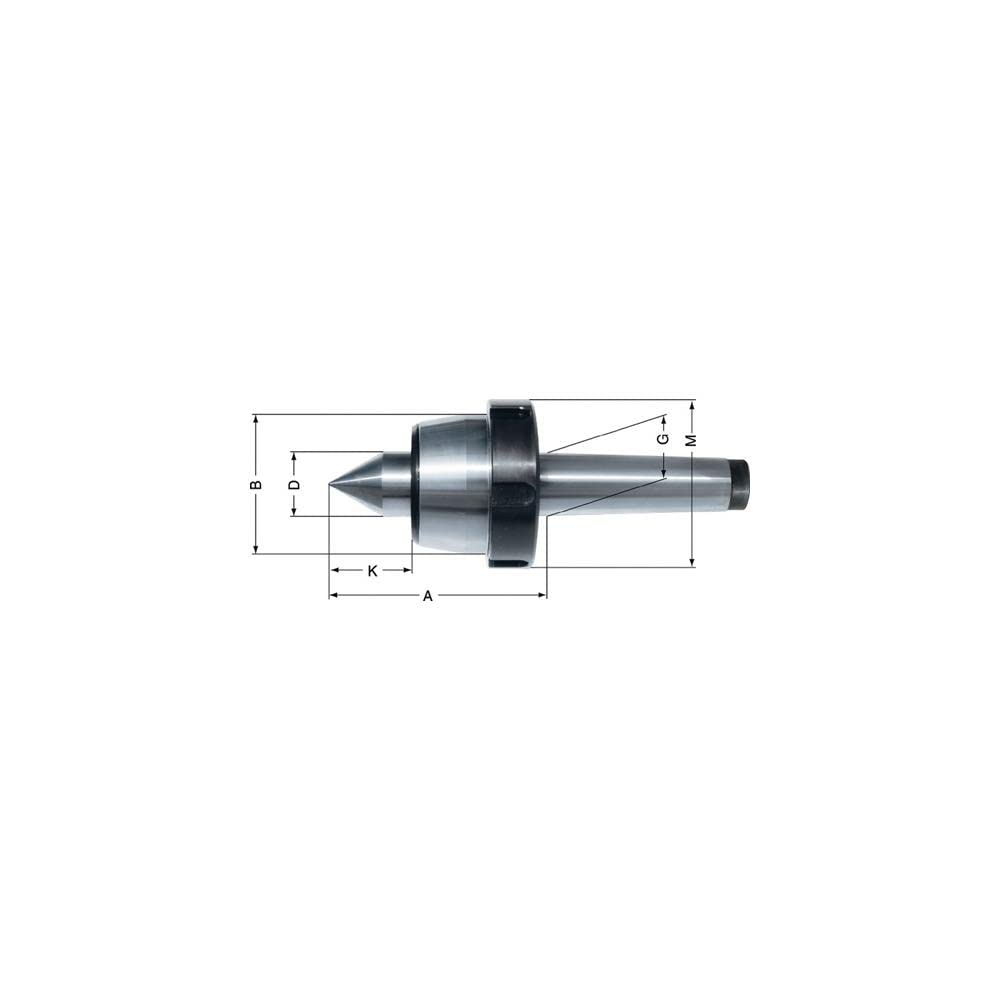 RÖHM 58671 Mitlaufende Körnerspitze Type 604 HVL MK 4 mit verlängerter Laufspitze