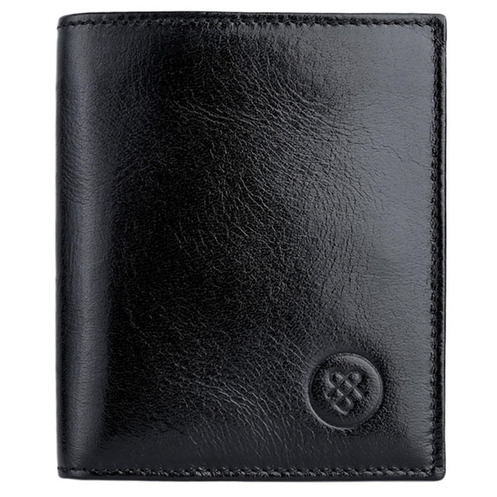 Maxwell-Scott Hochwertige Herren Luxus Leder Geldbörse Rocca Schwarz, Schwarz