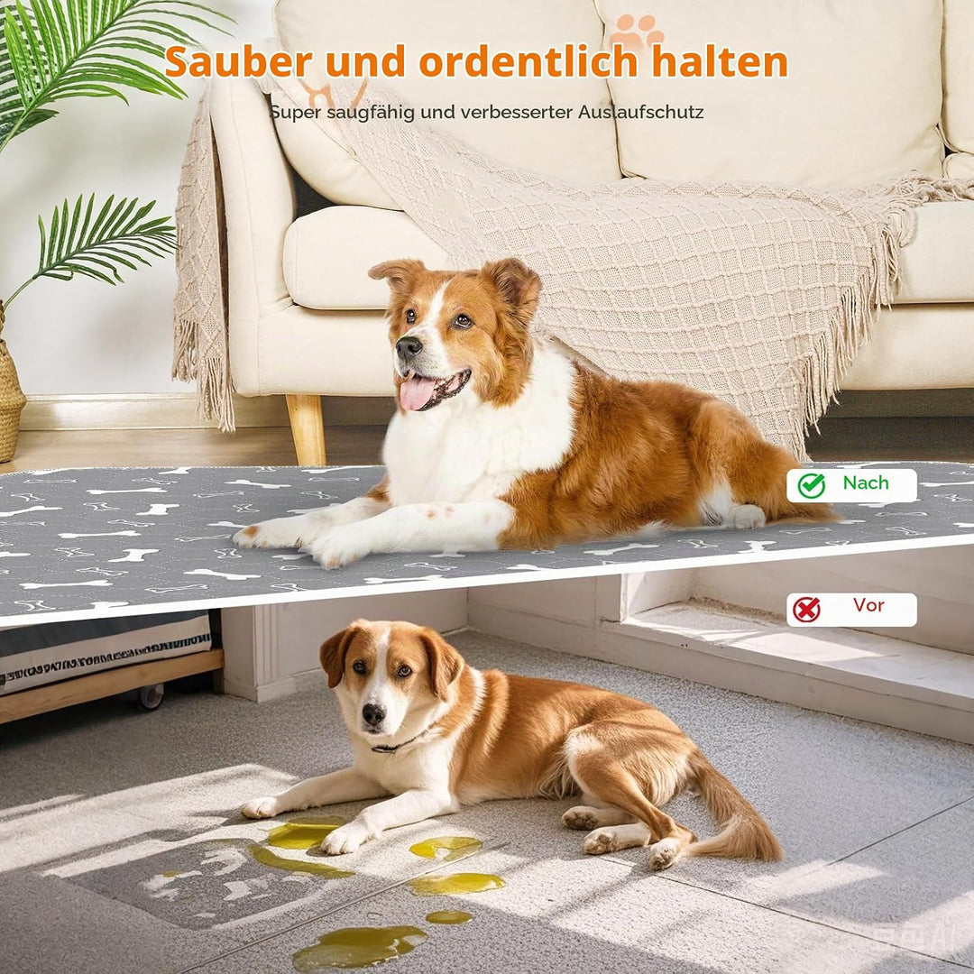 Baodan Waschbar Haustier-Urinunterlage, 2 Pack 122*122 cm Wiederverwendbare Welpenunterlagen Matte f